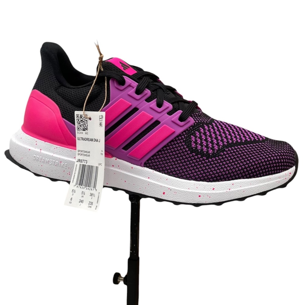 Adidas Big Girls Ultradream DNA J Running Shoes Size 6 Purple/Black/Shock Pink